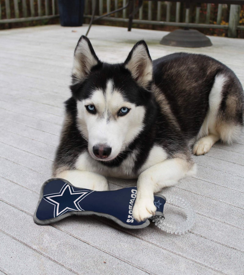 Pets First NFL Dallas Cowboys Dental Dog TUG Toy with Squeaker. Tough PET Toy for Healthy Fun, Teething & Cleaning Pet's Teeth & Gum., one Size, DAL-3310 - Image 2